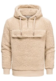 Kapuzenpullover RUXTON Windbreaker mit Teddyfell Herren Teddy Sweatjacke Plsch Hoodie Pullover Windbreaker