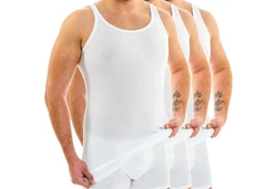 HERMKO Unterhemd 3007 3er Pack Weiß/Creme