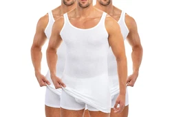 HERMKO Unterhemd 3007 3er Pack Weiß/Creme