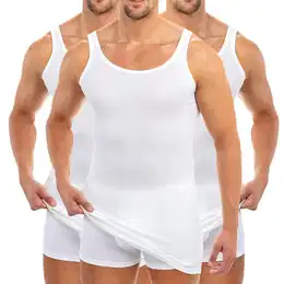 Unterhemd 3007 3er Pack extralanges Herren Unterhemd (10 cm) 100% Bio-Baumwolle