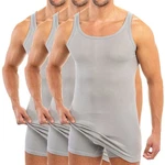 HERMKO Unterhemd 3007 3er Pack Grau/Beige