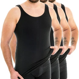Unterhemd 3007 3er Pack extralanges Herren Unterhemd (10 cm) 100% Bio-Baumwolle