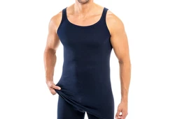 HERMKO Unterhemd 3007 Dunkelblau/Blau
