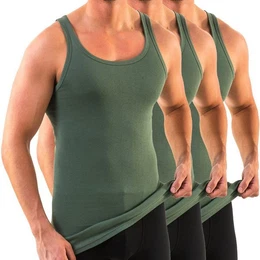 Unterhemd 3007 3er Pack extralanges Herren Unterhemd (10 cm) 100% Bio-Baumwolle