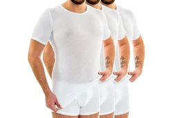 HERMKO Unterziehshirt (3847) Weiß/Creme/Rosa