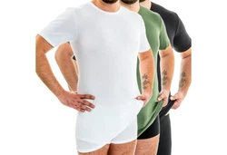 HERMKO Unterziehshirt (3847) Weiß/Creme/Dunkelgrün