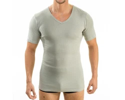 HERMKO Unterziehshirt 3er Pack V-Neck Business Shirt (4880) Khaki/Hellgrün/Dunkelgrün/Beige
