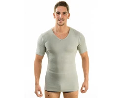 HERMKO Unterziehshirt 3er Pack V-Neck Business Shirt (4880) Khaki/Hellgrün/Dunkelgrün/Beige