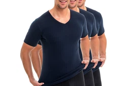 HERMKO Unterziehshirt 3er Pack V-Neck Business Shirt (4880) 4880