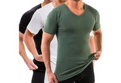 HERMKO Unterziehshirt 3er Pack V-Neck Business Shirt (4880) 4880
