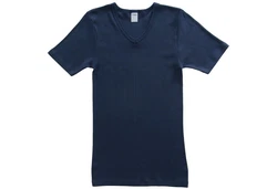 HERMKO Unterziehshirt 4880 Herren V-Ausschnitt Business Unterhemd Dunkelblau