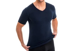 HERMKO Unterziehshirt 4880 Herren V-Ausschnitt Business Unterhemd Dunkelblau