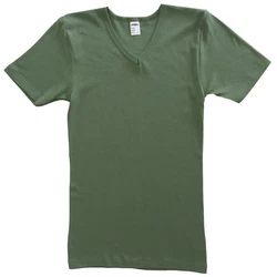 HERMKO Unterziehshirt 3er Pack V-Neck Business Shirt (4880) Dunkelgrün/Grün