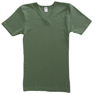 HERMKO Unterziehshirt 3er Pack V-Neck Business Shirt (4880) Dunkelgrün/Grün