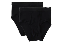 HERMKO Slip 3248 2er Pack Herren Slip mit Eingriff Schwarz/Braun