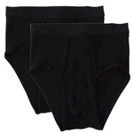HERMKO Slip 3248 2er Pack Herren Slip mit Eingriff Schwarz/Braun