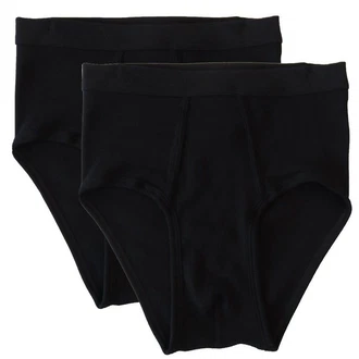 HERMKO Slip 3248 2er Pack Herren Slip mit Eingriff Schwarz/Braun