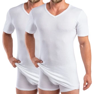 HERMKO Unterziehshirt 488710 2er Pack V-Neck Herren Kurzarm Shirt