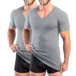 HERMKO Unterziehshirt 488710 2er Pack V-Neck Herren Kurzarm Shirt 488710