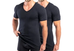 HERMKO Unterziehshirt 488710 2er Pack V-Neck Herren Kurzarm Shirt 488710