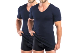 HERMKO Unterziehshirt 488710 2er Pack V-Neck Herren Kurzarm Shirt 488710
