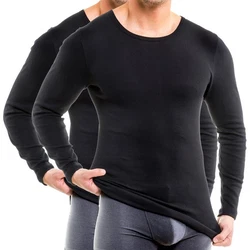 HERMKO Unterziehshirt 3640 Herren Langarmshirt Schwarz
