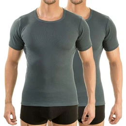 Funktionsunterhemd 63840 2er Pack Herren Funktionsunterwsche Shirt mit 1/4 Arm, Rundhals