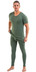 HERMKO Lange Unterhose 3540 Dunkelgrün/Grün