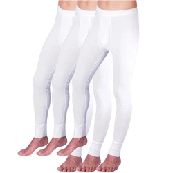 HERMKO Herren Lange Unterhose 3er Pack mit Eingriff (3540) Weiß/Creme