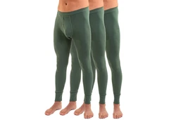 HERMKO Herren Lange Unterhose 3er Pack mit Eingriff (3540) Dunkelgrün/Grün/Khaki