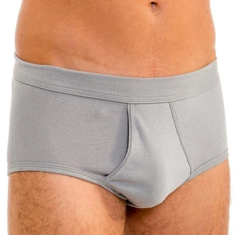 HERMKO Herren Slip 3240 Grau/Hellgrau/Braun