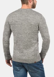 Blend Herren Strickpullover V-Ausschnitt Dansel Grau/Hellgrau/Dunkelgrau