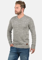 Blend Herren Strickpullover V-Ausschnitt Dansel Grau/Hellgrau/Dunkelgrau