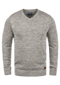 Blend Herren Strickpullover V-Ausschnitt Dansel Grau/Hellgrau/Dunkelgrau