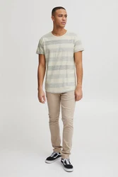 Blend Efkin Herren T-Shirt Kurzarm Shirt Mit Streifen Und Rundhalsausschnitt (Efkin) Khaki/Grün/Hellgrün/Dunkelgrün
