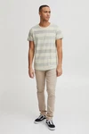 Blend Efkin Herren T-Shirt Kurzarm Shirt Mit Streifen Und Rundhalsausschnitt (Efkin) Khaki/Grün/Hellgrün/Dunkelgrün