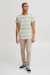 Blend Efkin Herren T-Shirt Kurzarm Shirt Mit Streifen Und Rundhalsausschnitt (Efkin) Khaki/Grün/Hellgrün/Dunkelgrün