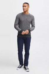 Blend Gandolf Herren Strickpullover Feinstrick Pullover Mit Rundhals (BHGandolf) Dunkelblau/Grau/Dunkelgrau/Hellgrau