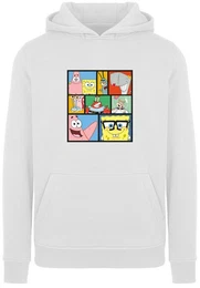 Sweatshirt Spongebob Schwammkopf Collage Herren,Premium Merch,Slim-Fit,Kapuzenpullover,Bedruckt
