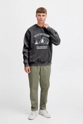 Solid Sweatshirt SDHamad Schwarz/Braun/Türkis