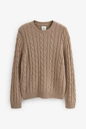 Bandeau-Bikini-Top Pullover mit Zopfmuster und hohem Wollanteil (1-St)