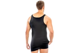 HERMKO Unterhemd 3007 Schwarz/Rot