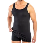 HERMKO Unterhemd 3007 Schwarz/Rot