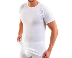 HERMKO Unterziehshirt 3842 Herren kurzarm Shirt Weiß/Creme