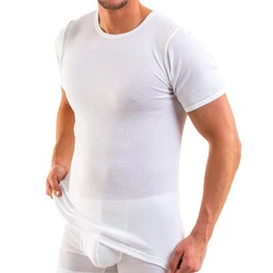 HERMKO Unterziehshirt 3842 Herren kurzarm Shirt Weiß/Creme