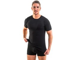 HERMKO Unterziehshirt Herren Business Shirt Schwarz/Dunkelblau