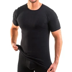 HERMKO Unterziehshirt Herren Business Shirt Schwarz/Dunkelblau