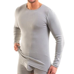 HERMKO Unterziehshirt Herren langarm 3640 Grau/Hellgrau/Khaki