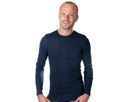 HERMKO Unterziehshirt Herren langarm 3640 Dunkelblau/Blau