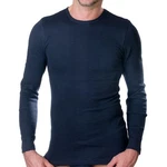 HERMKO Unterziehshirt Herren langarm 3640 Dunkelblau/Blau